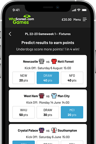 Iphone with screenshot of predictor game