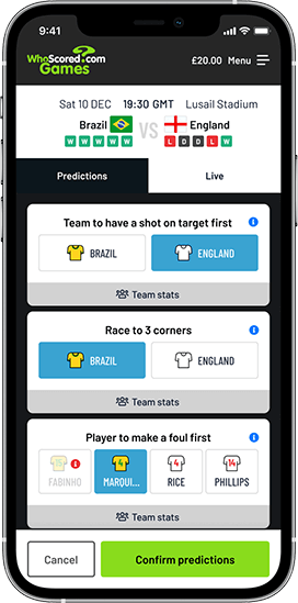 Predict results to earn points